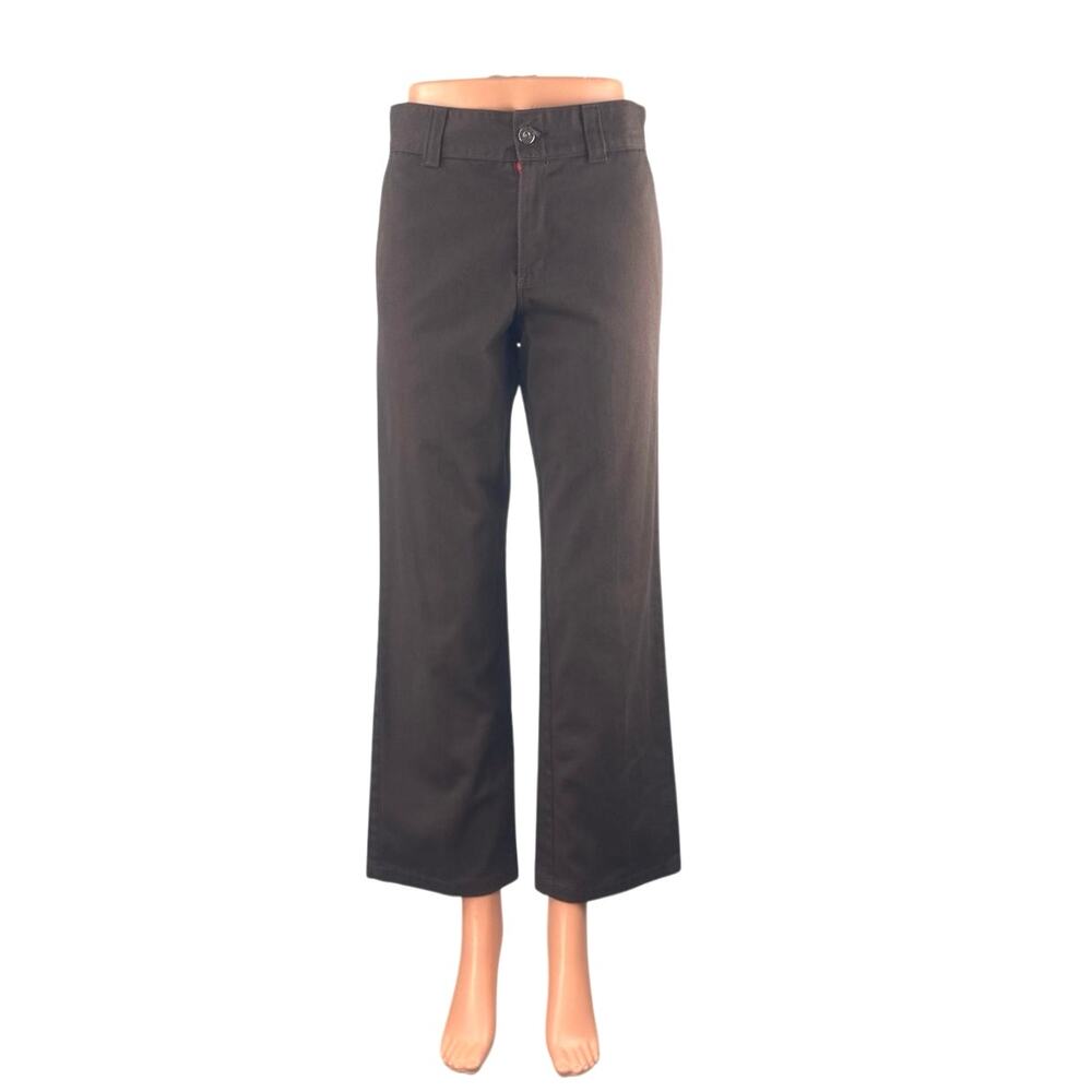 Dickies Skateboarding Womens Brown High Rise Wide Leg Baggy Trousers Pants 28